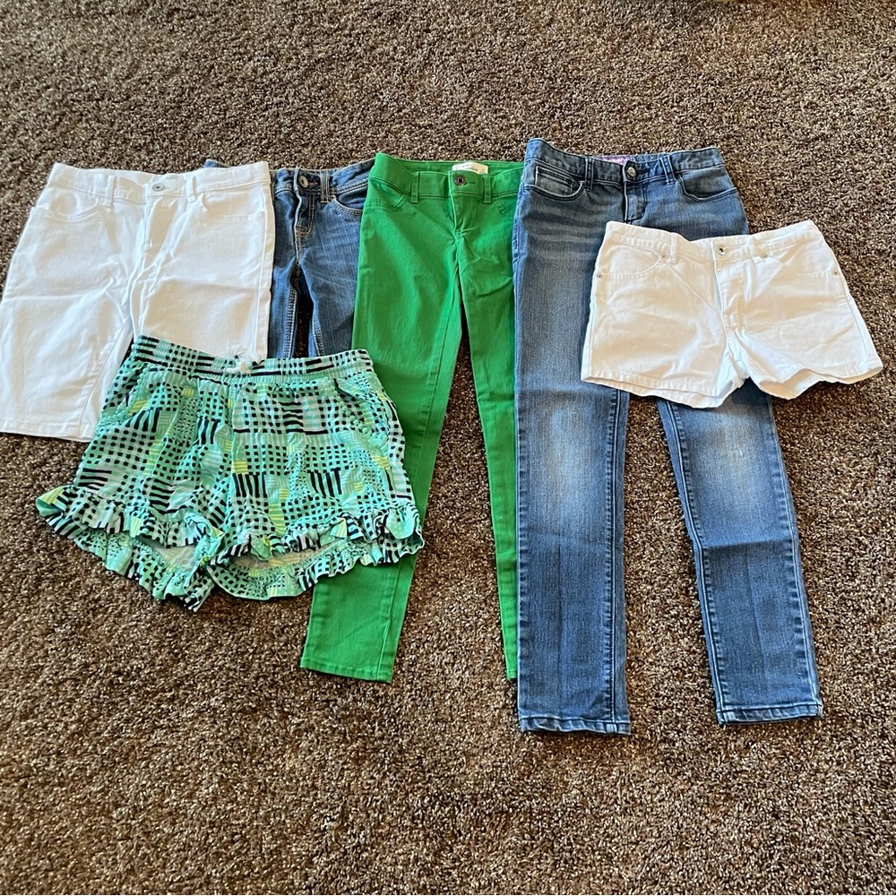 Abercrombie Kids Jeans and Shorts Collection - White, Blue, Green